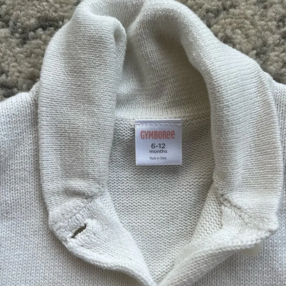 Gymboree Baby Ivory Peplum Button-Down Cardigan Size 6-12 months